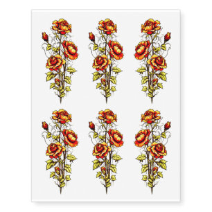 Large Fake Tattoos Distressed Urban Grunge Roses