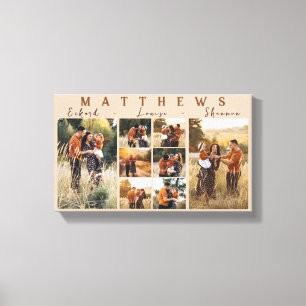 Large Family Collage Photo Canvas Print