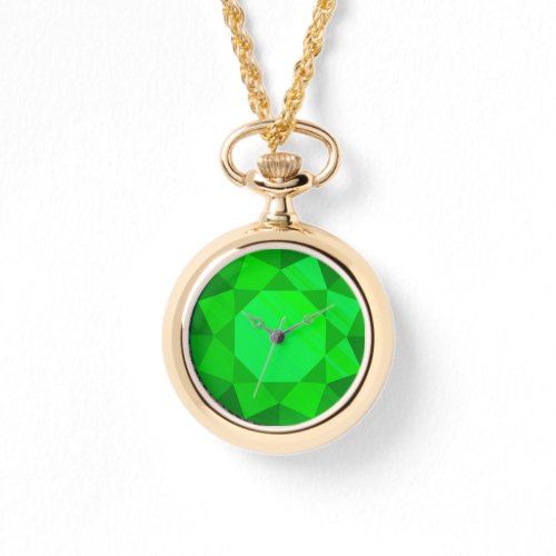 Large faux emerald gem watch