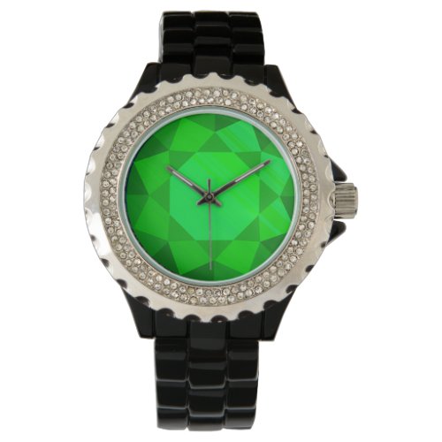 Large faux emerald gem watch