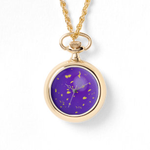 Large, faux lapis lazuli gem watch