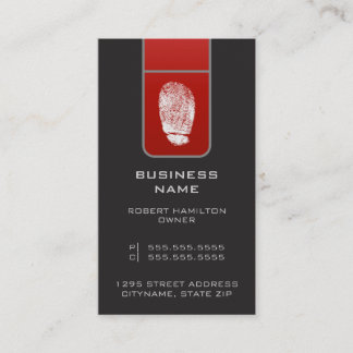 Large Fingerprint Red & Gray Tech Business Card