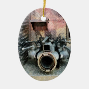 Large Fire Hose Nozzle Ceramic Ornament