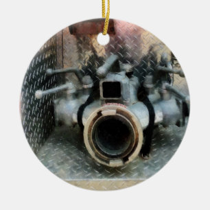Large Fire Hose Nozzle Ceramic Ornament