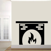 Large Fireplace Black Wall Decal (Front)