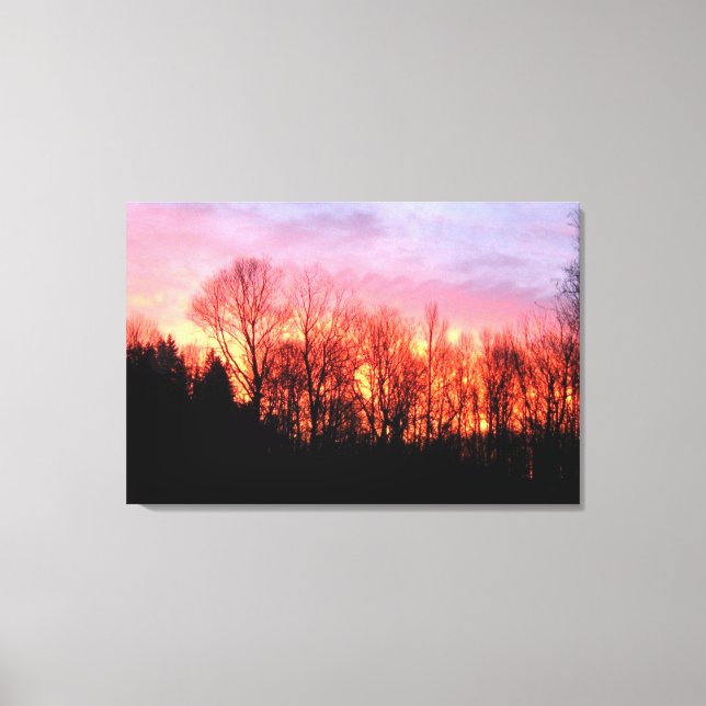 Large Firey Sunrise Wrapped Canvas Print (Front)