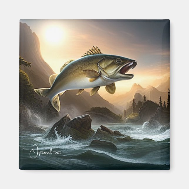 Large Fish in Rapids Magnet (Front)