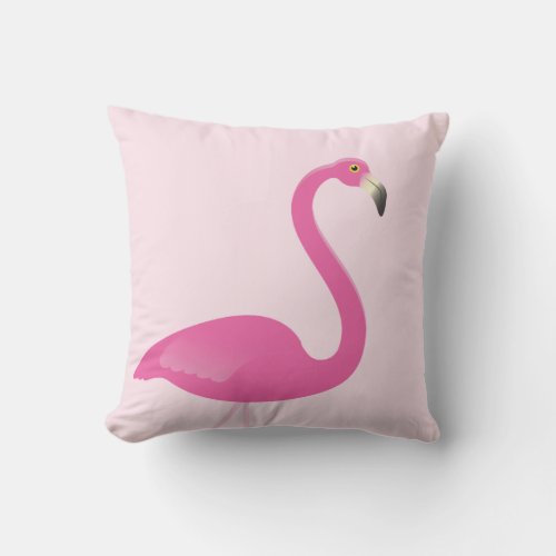 Large Flamingo on Blush Pink Outdoor Pillow