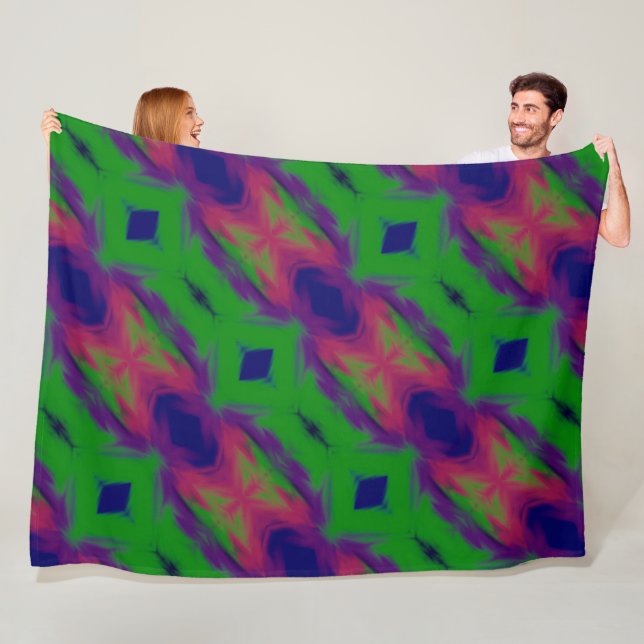Large Fleece Blanket Aurora Colors. (In Situ)