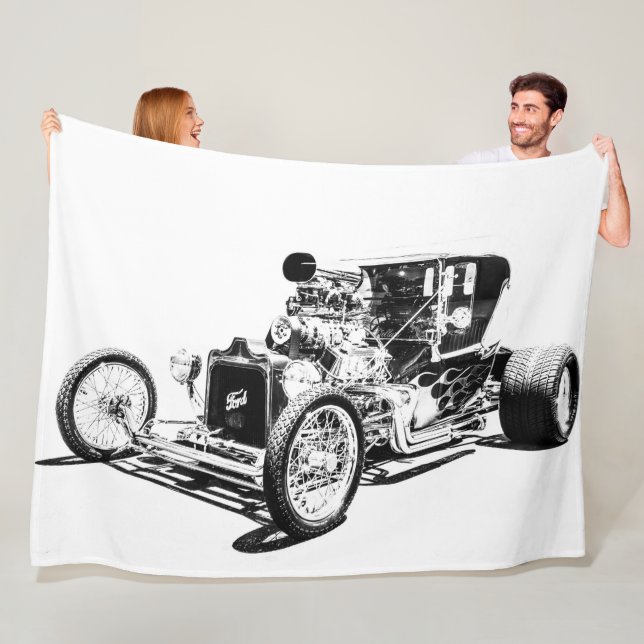 Large Fleece Blanket Hot Rod (In Situ)