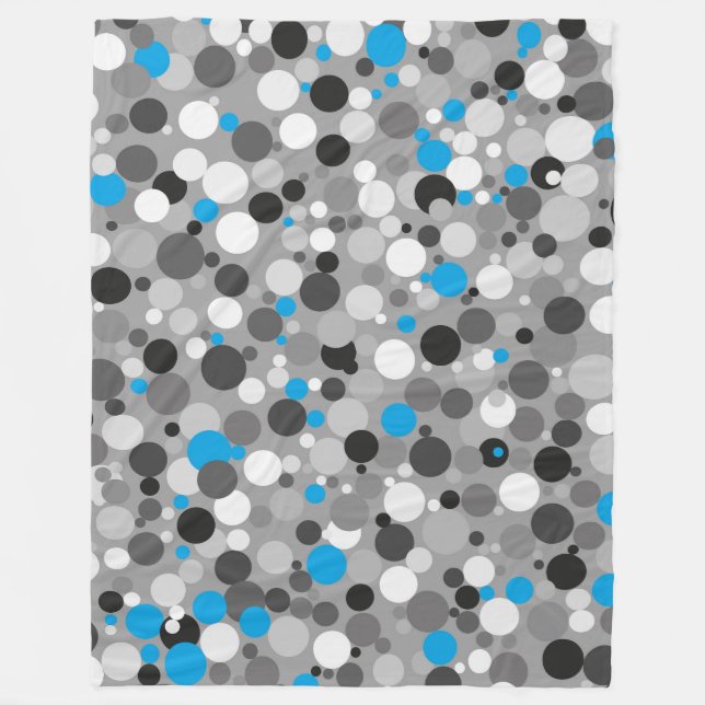 Large Fleece Blanket modern, abstract, blue, gray, (Front)