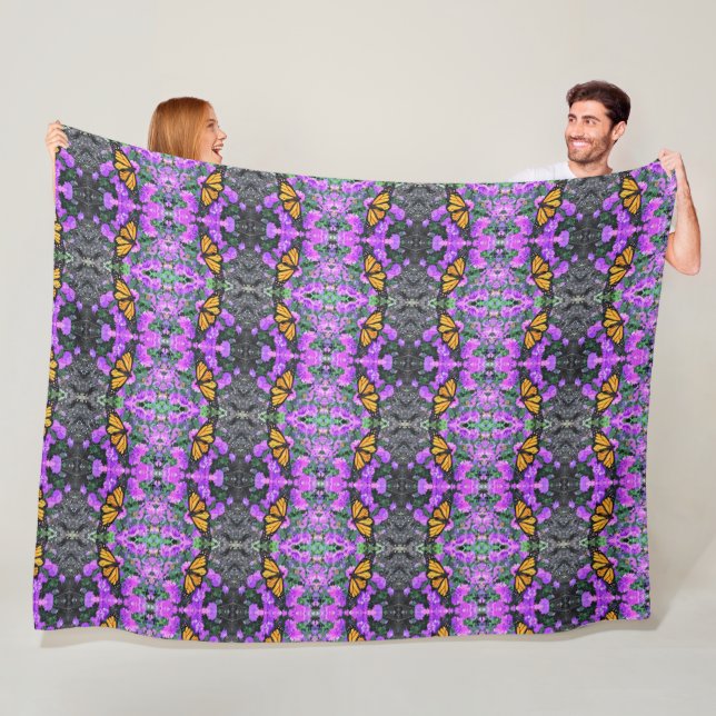 Large Fleece Blanket Monarch Butterfly/Asters (In Situ)