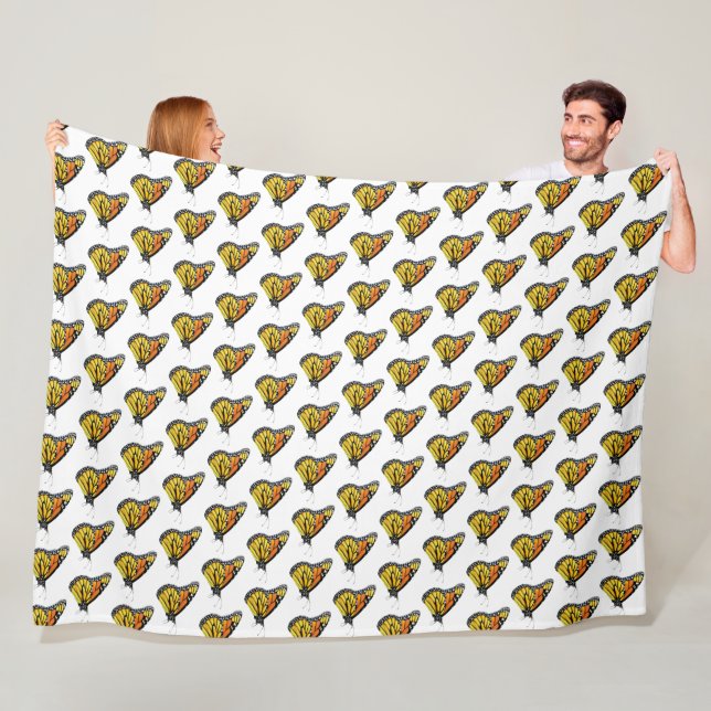 Large Fleece Blanket Monarch Side View (In Situ)