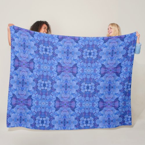 Large Fleece Blanket Nikko Blue Hydrangea