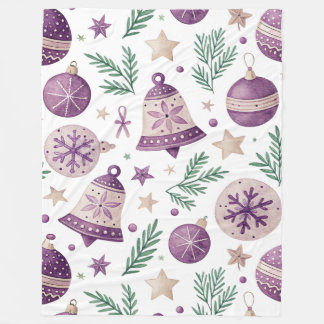 Large Fleece Blanket – Purple Christmas Magic