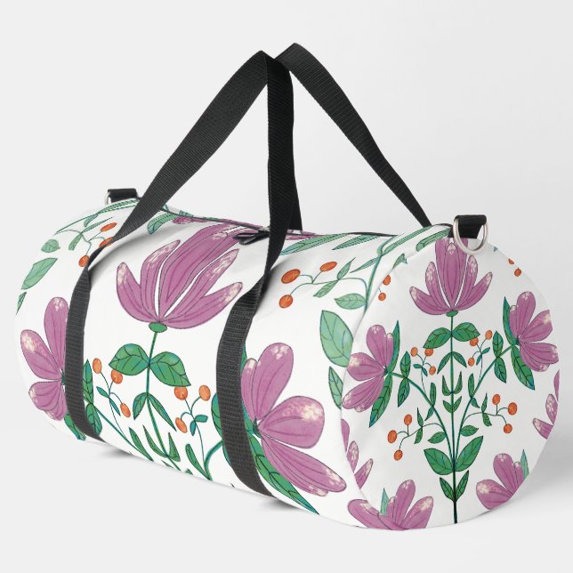 Large Floral Duffle Bag (Left Corner)