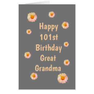Large Floral Happy 101st Birthday Great Grandma Card