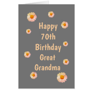 Large Floral Happy 70th Birthday Great Grandma Card