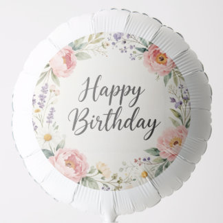 Large Floral Happy Birthday Balloon | Garden Party