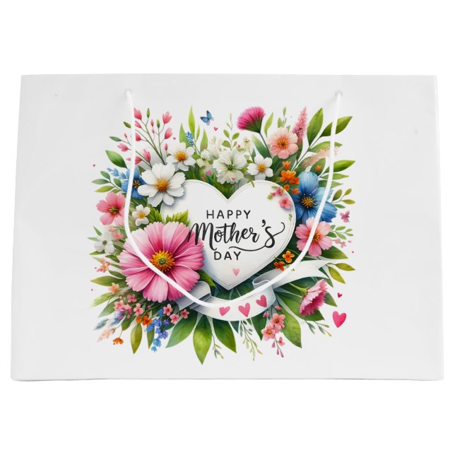 Large Floral Mother's Day Gift Bag (Front)
