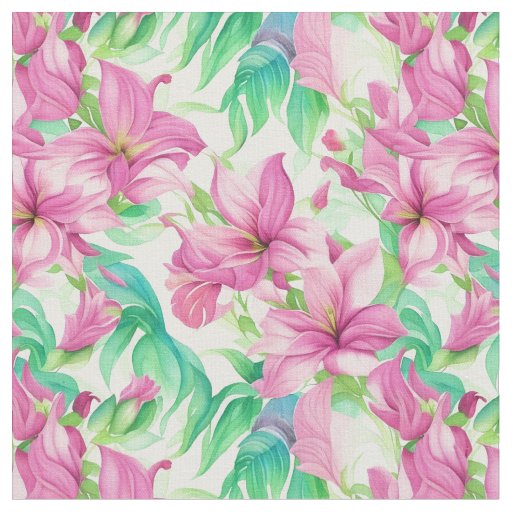 Large Floral Pattern Puakenikeni Flowers Fabric