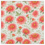 Large Floral Pattern Zinnia Flowers Fabric