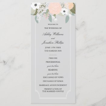 Large Floral Wedding Program by Whimzy_Designs at Zazzle