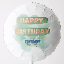 Large Flower and Butterfly Birthday Balloon