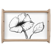 Large Flower Long Stem Cut and Sketched