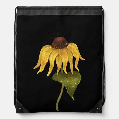  large flower with yellow petals drawstring bag
