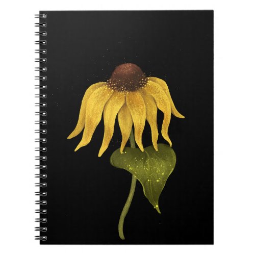  large flower with yellow petals notebook