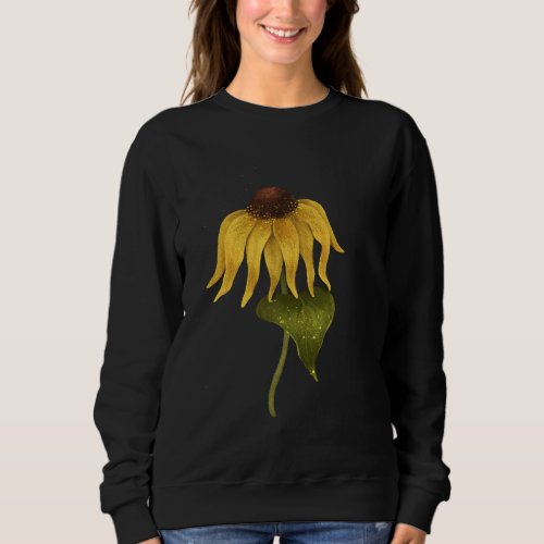 large flower with yellow petals sweatshirt