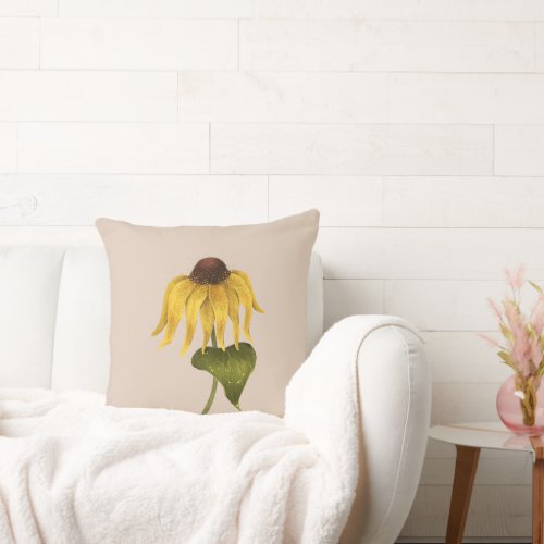  large flower with yellow petals throw pillow