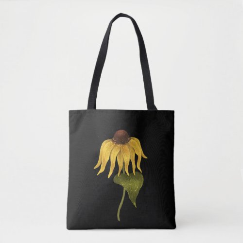  large flower with yellow petals tote bag