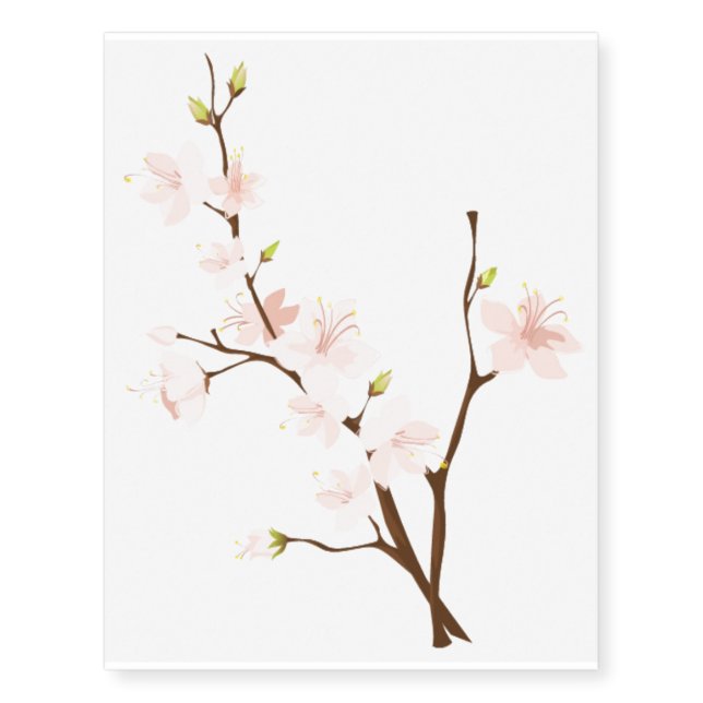 Large Flowers on a Branch tattoo (Front)