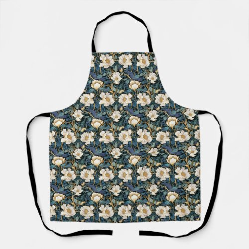 Large Flowers William Morris Inspired All_Over Apron