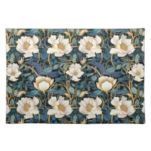 Large Flowers William Morris Inspired Cloth Placemat