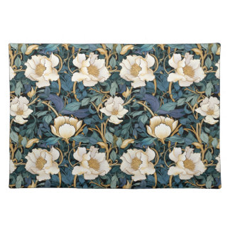 Large Flowers William Morris Inspired  Cloth Placemat