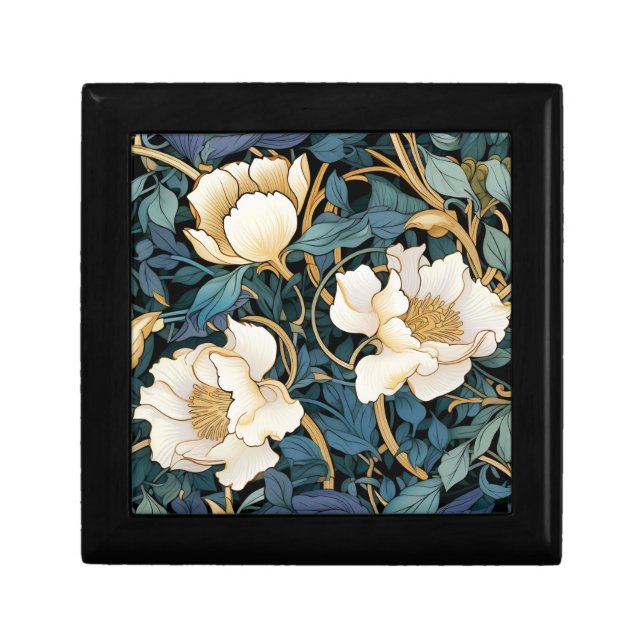 Large Flowers William Morris Inspired  Gift Box (Front)