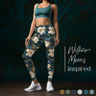 Large Flowers William Morris Inspired Leggings 
