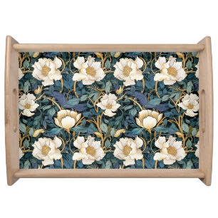 Large Flowers William Morris Inspired Serving Tray