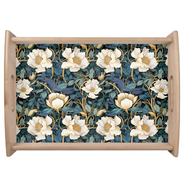 Large Flowers William Morris Inspired   Serving Tray (Front)