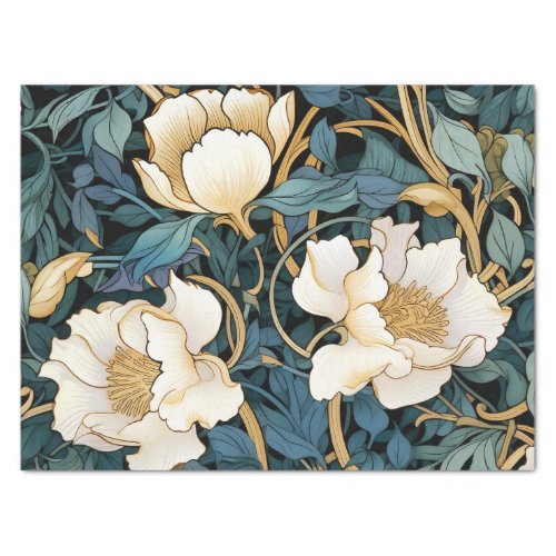 Large Flowers William Morris Inspired Tissue Paper