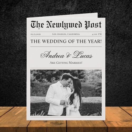 Large Foldable Wedding Newspaper Timeline Program