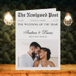 Large Folded Wedding Newspaper Timeline Program<br><div class="desc">Have a blast at your wedding with this trendy newspaper style program,  featuring your custom photo & editable details. Easily add your own details by clicking on the "personalize" option.</div>