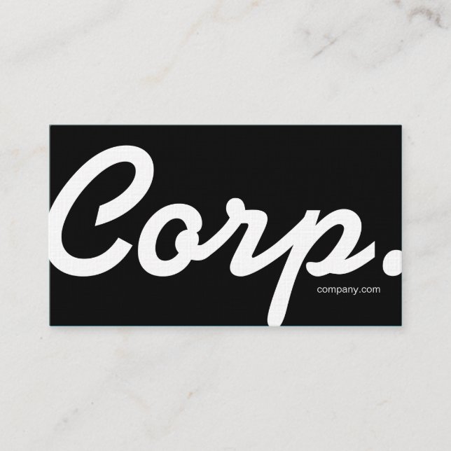 Large font,  easy to read black business card (Front)