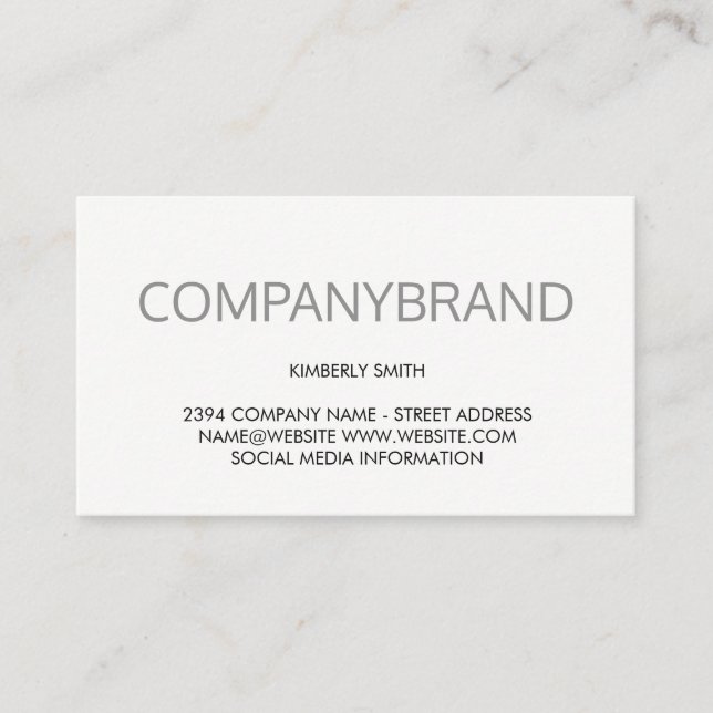 Large Font (Gray) Business Card (Front)