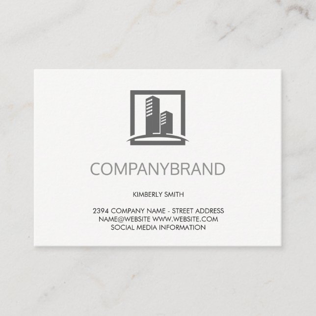 Large Font (Gray) | Corporate Professional Business Card (Front)