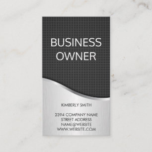 Large Font Metallic and Black Carbon Fiber Business Card