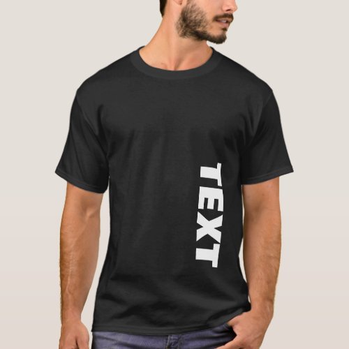 Large Font Text Name Mens Black Modern Elegant T_Shirt
